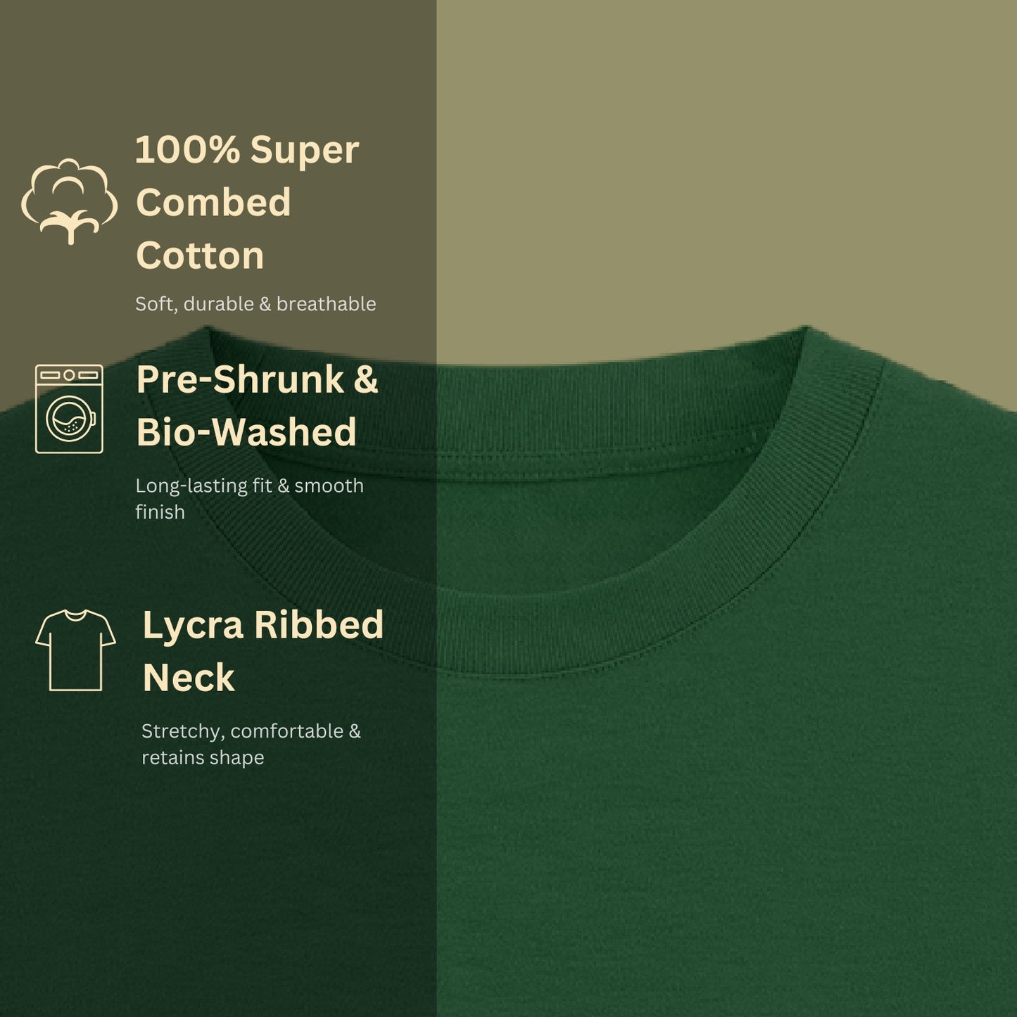 Unisex Regular Fit 100% Cotton T-Shirt | Bottle Green