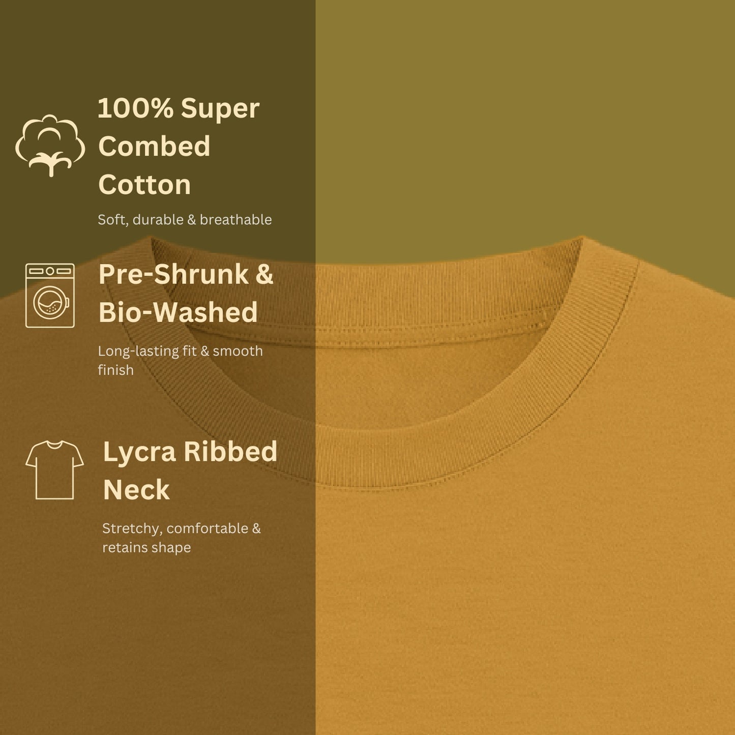 Unisex Regular Fit 100% Cotton T-Shirt | Mustard Yellow