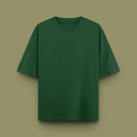 Unisex Oversized 100% Cotton T-Shirt |  Bottle Green