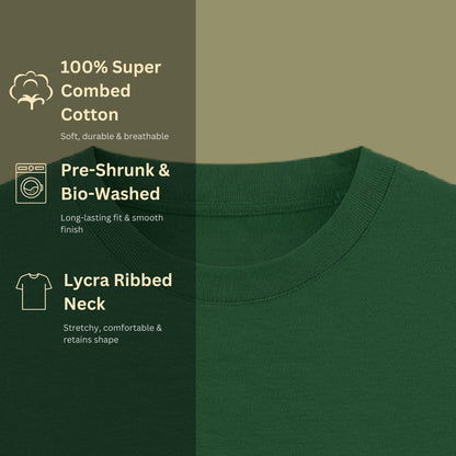 Unisex Regular Fit 100% Cotton T-Shirt | Bottle Green