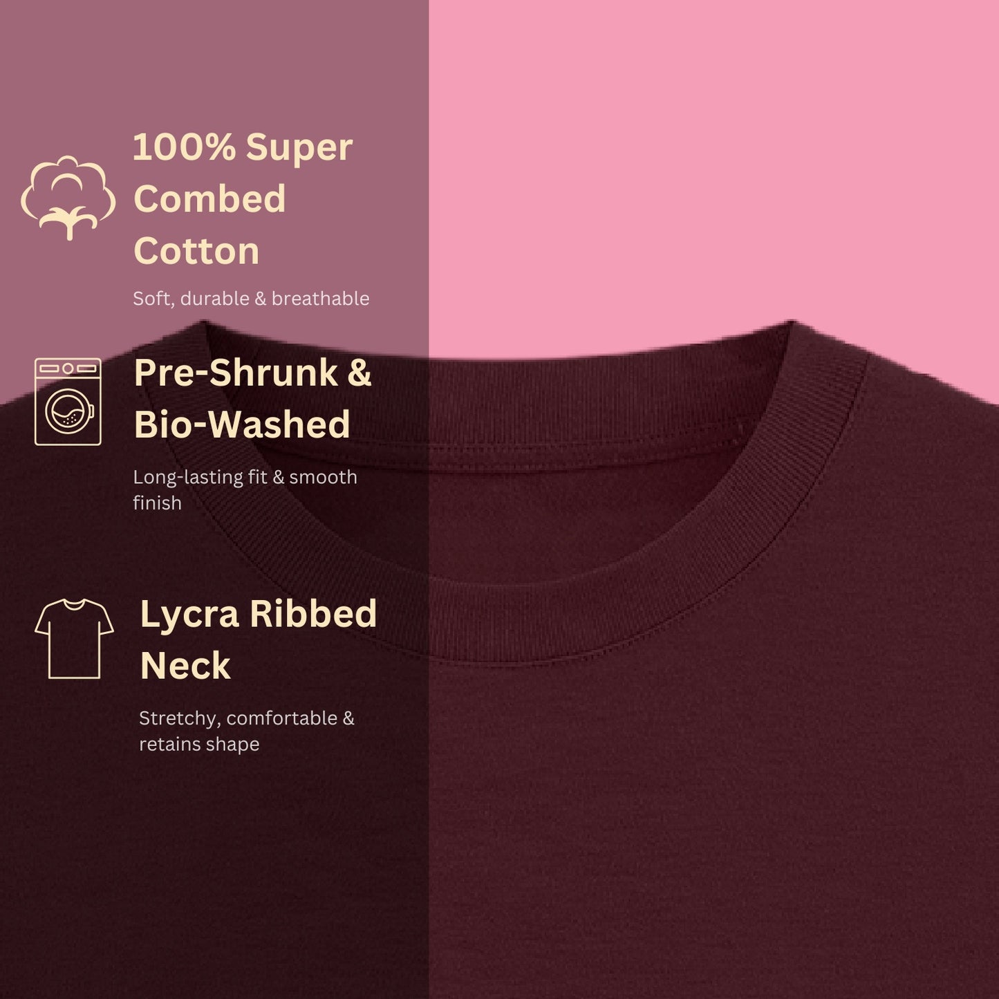 Unisex Regular Fit 100% Cotton T-Shirt | Maroon