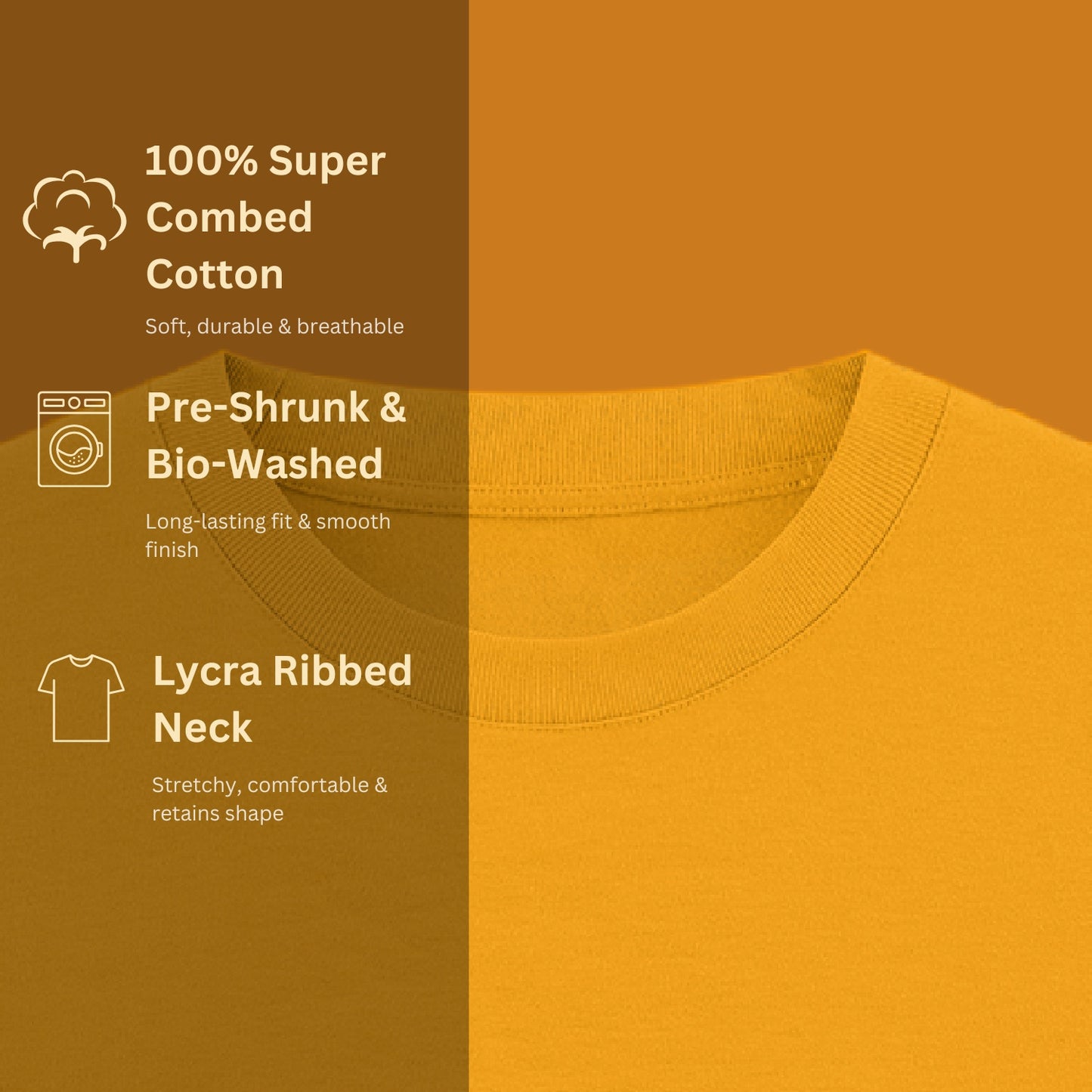 Unisex Oversized 100% Cotton T-Shirt |  Golden Yellow