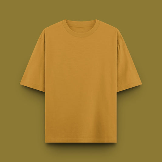 Unisex Oversized 100% Cotton T-Shirt |  Mustard Yellow