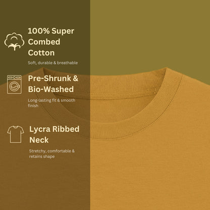 Unisex Regular Fit 100% Cotton T-Shirt | Mustard Yellow