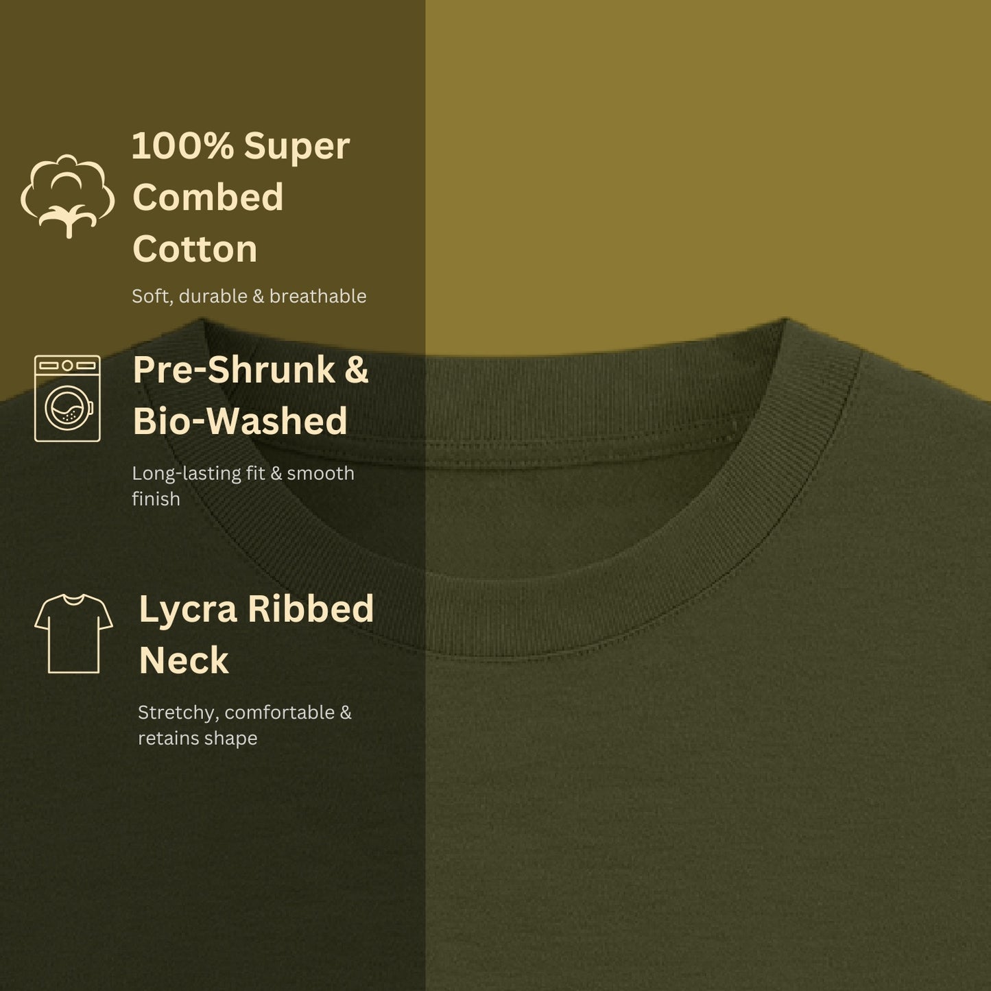 Unisex Oversized 100% Cotton T-Shirt |  Olive Green